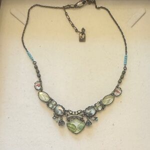 Vintage-Inspired Silver and Green Necklace